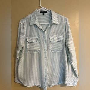 Velvet Heart green and white striped blouse.